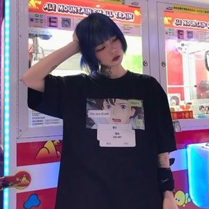 Korean Ulzzang Oversize Kawaii Printed Tee Japanes